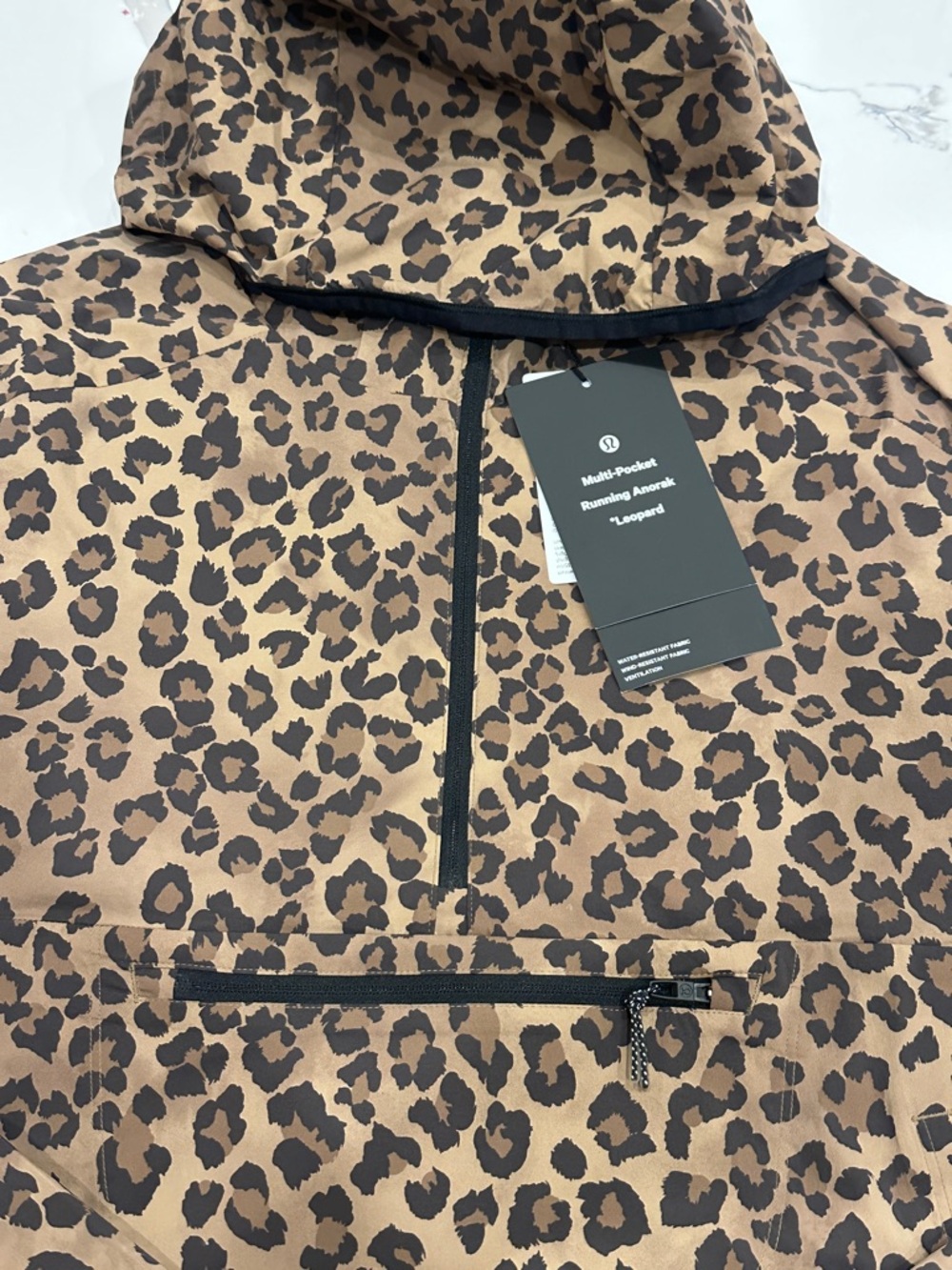 LULULEMON Multi Pocket Running Anorak Jacket Cheetah True Leopard Sz Small NWT - Picture 12 of 15